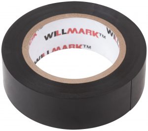 Изолента ПВХ самозатухающая WILLMARK  19 мм х 0,16 мм х 10 м ( черная )