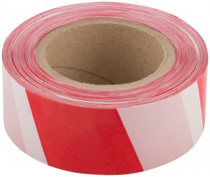 Лента сигнальная (красно-белая) 50 мм х 200 м