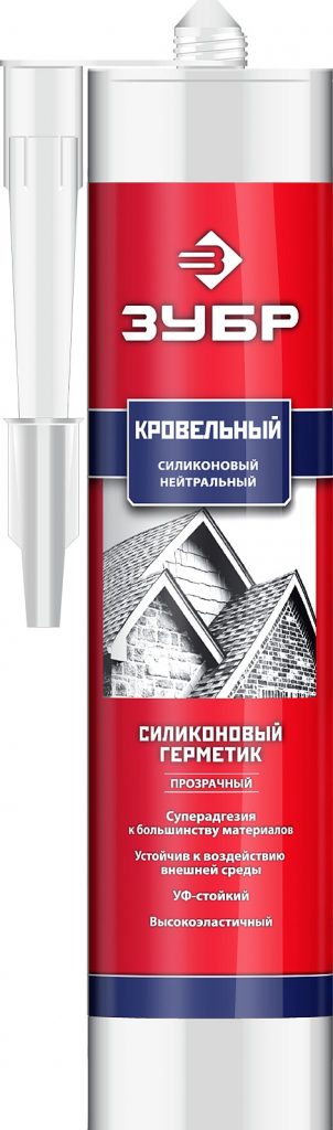 ЗУБР 280 мл, прозрачный, кровельный силиконовый герметик, Профессионал (41238-2)
