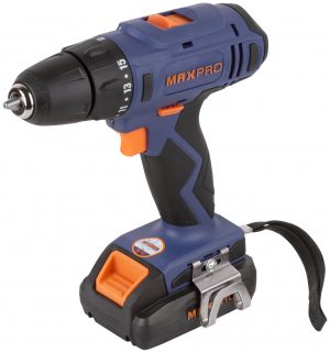 MAX-PRO Дрель-Шуруповерт аккумуляторная 18 В; 0-350/0-1250 об/мин; 10 мм; 30 Нм; 2 батареи (Li-Ion) х1,5 Ач; 15+1; 1 ч.; регулировка оборотов; резинов