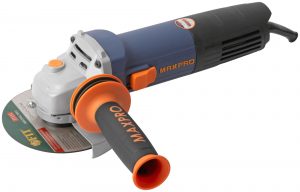 MAX-PRO Шлифмашина угловая 1200 Вт; 11500 об/мин; защитный кожух 125 мм; антивибрационная ручка; дополнительные щетки; 2,2 кг; кор.