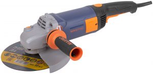 MAX-PRO Шлифмашина угловая 2400 Вт; 6000 об/мин; защитный кожух 230 мм; антивибрационная ручка; дополнительные щетки; плавный пуск; поворотная рукоятк