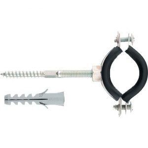 Хомут сантехнический для труб 99-108 (3" 1/2") с резиновым уплотнением, шпилькой и дюбелем, 1 шт, Сибртех