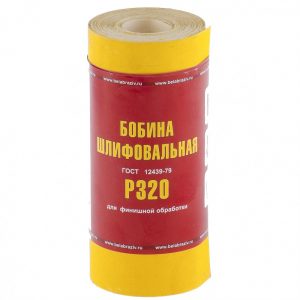 Шкурка на бумажной основе, LP41C, зернистость Р 320, мини-рулон 115 мм х 5 м, "БАЗ"